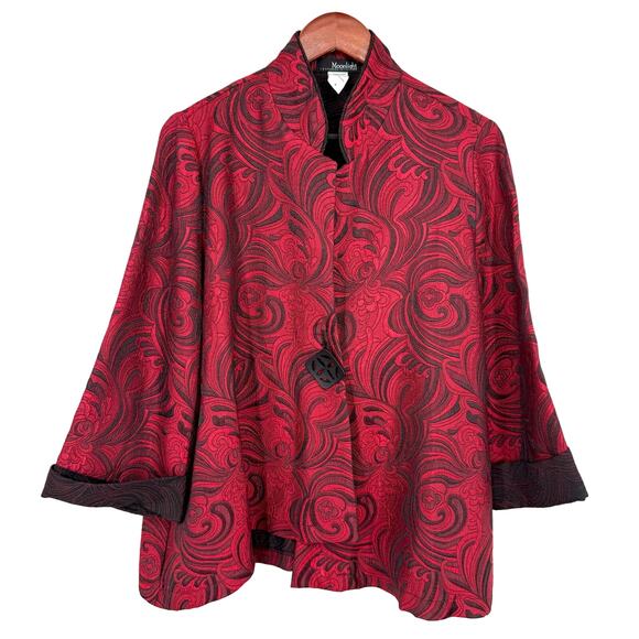 Moonlight Jackets & Blazers - Moonlight Y & S Fashion Design Medium Wearable Art Red Christmas Top Jacket
